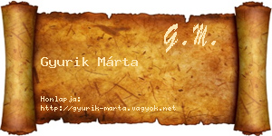 Gyurik Márta névjegykártya