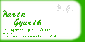 marta gyurik business card